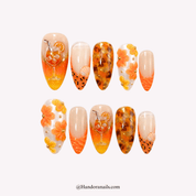 Aperol Spritz french tip press-on nails by Handora
