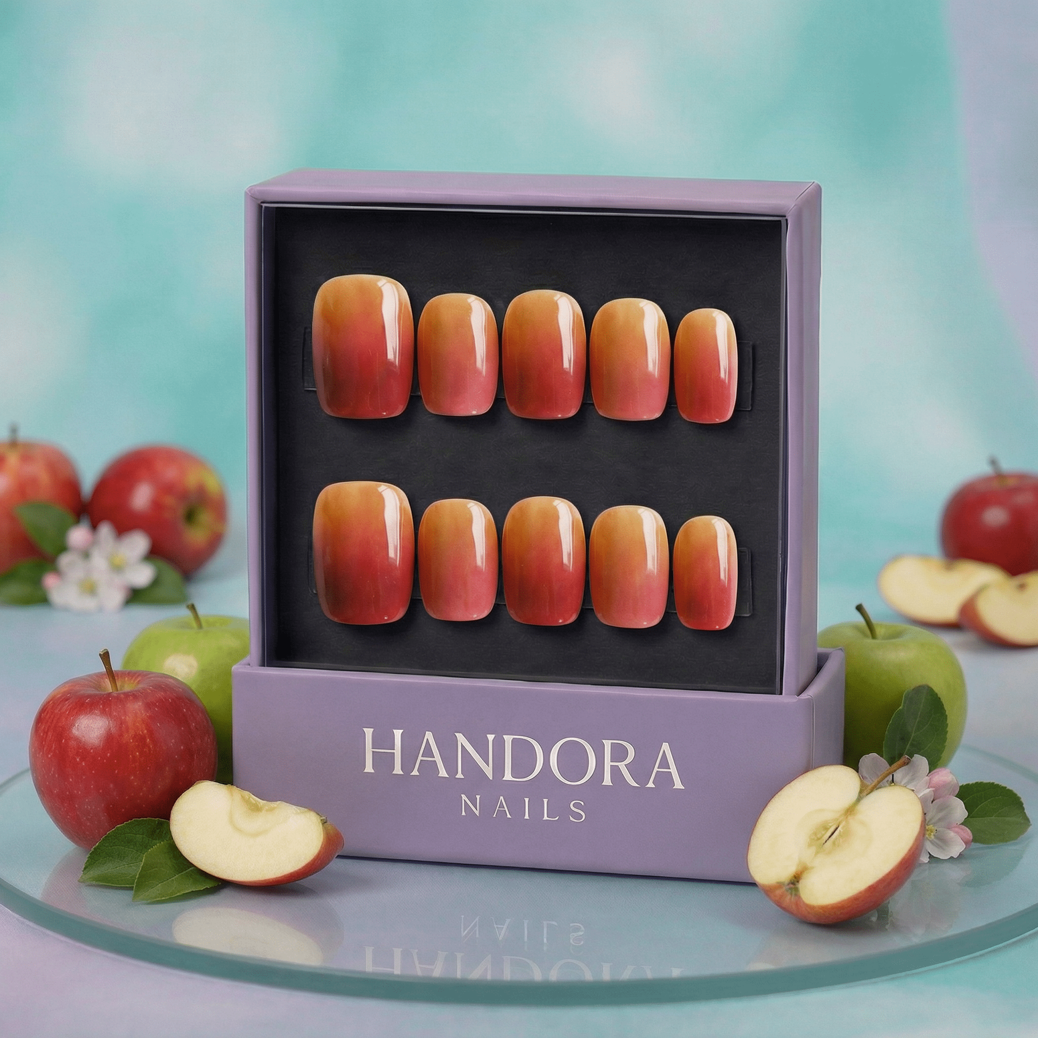 Apple Blush full press-on nail set – sizes XS–L by Handora