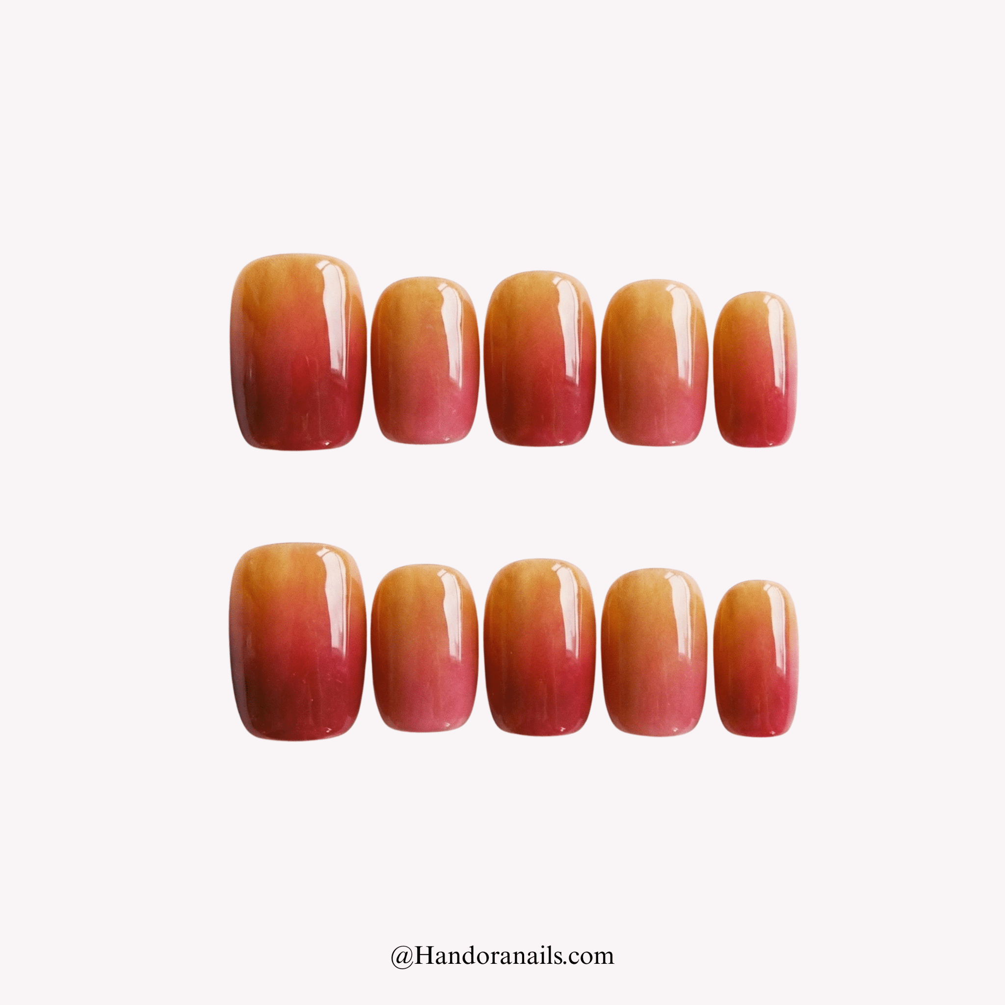 Apple Blush pink press-on nails by Handora
