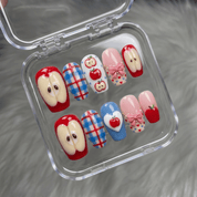 Apple Ribbon press-on nails by Handora