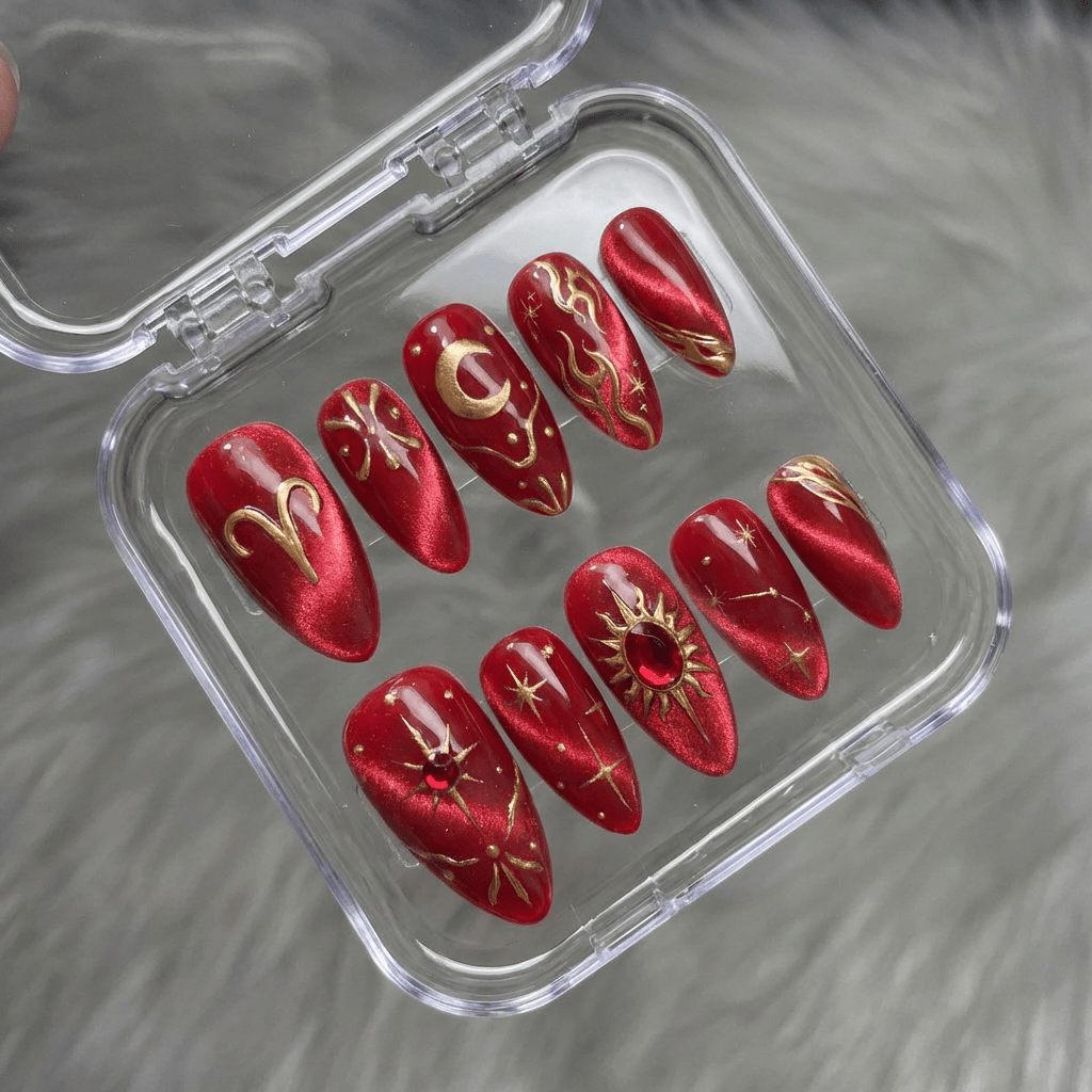 Aries Queen full press-on nail set – sizes XS–L by Handora