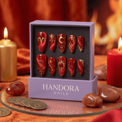 Aries Queen press-on nails – hand-painted reusable gel set by Handora