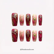 Aries Radiant press-on nails – design close-up by Handora