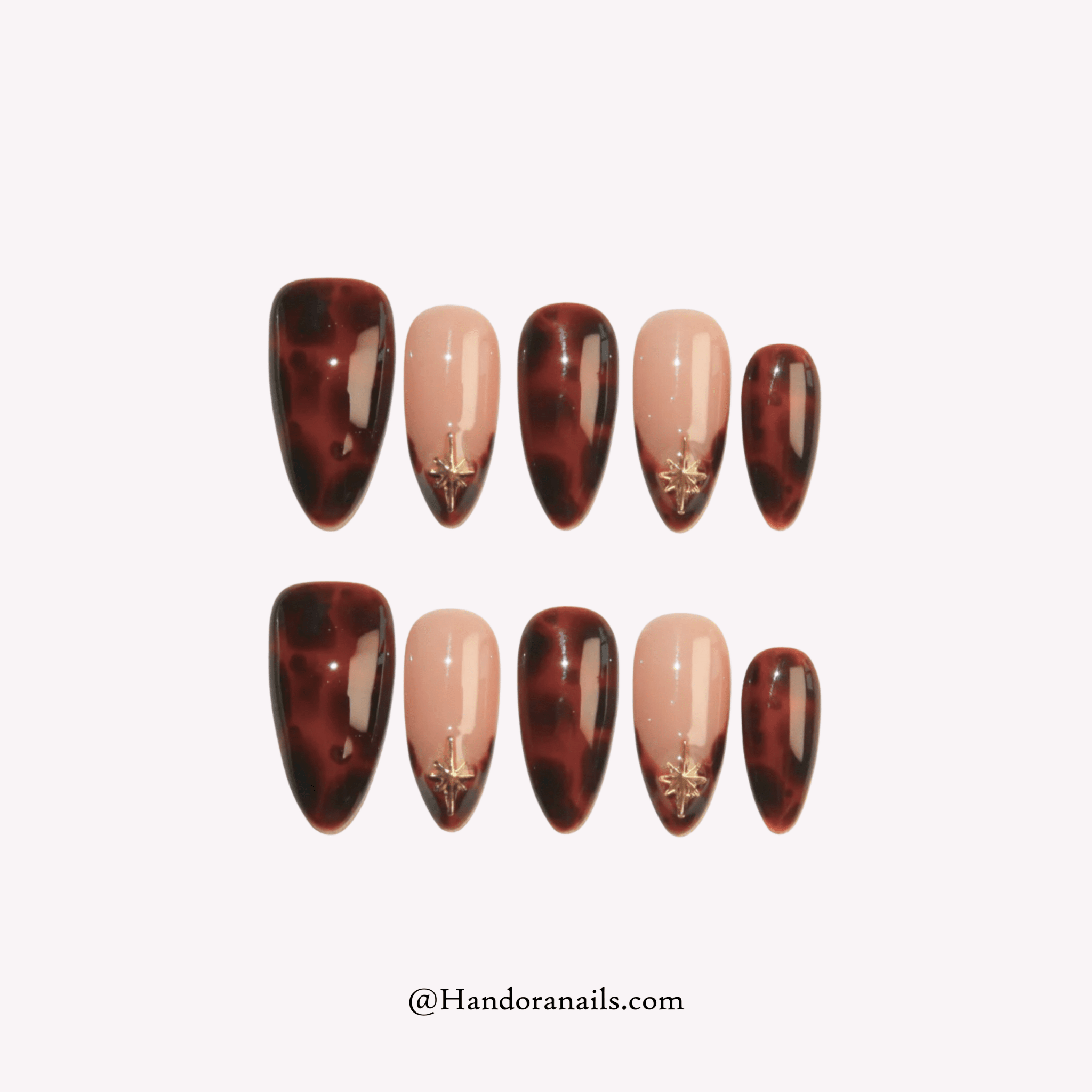 Astral Amber press-on nails by Handora