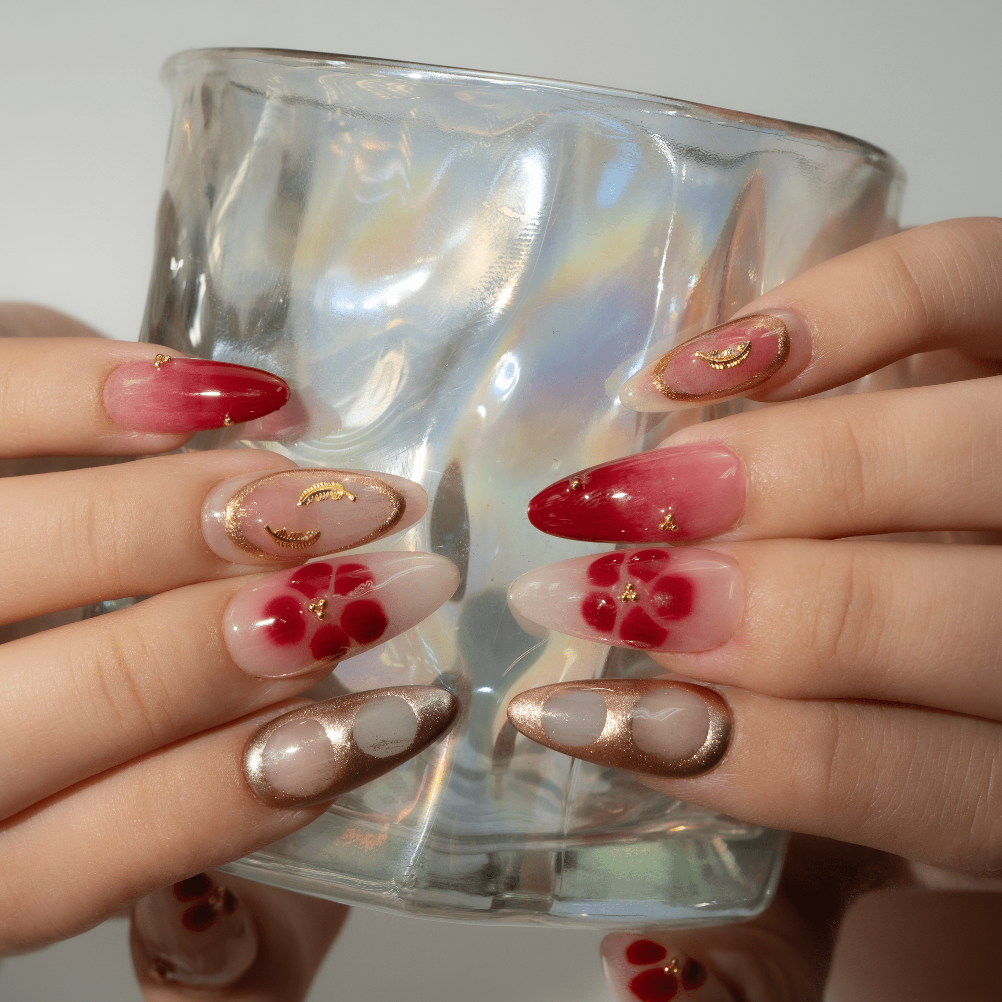 Autumn Bloom full press-on nail set – sizes XS–L by Handora