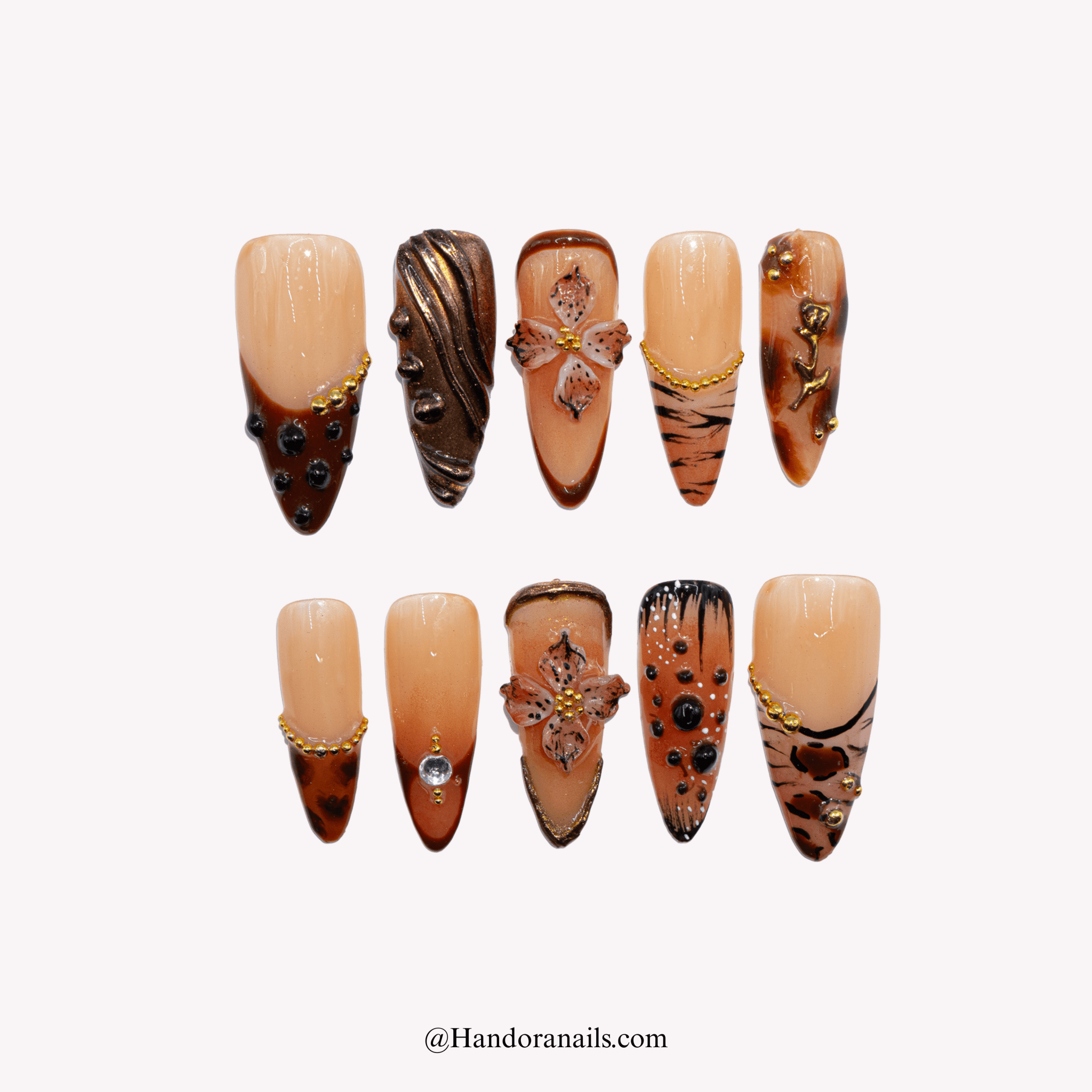 Autumn Blossom autumn press-on nails by Handora