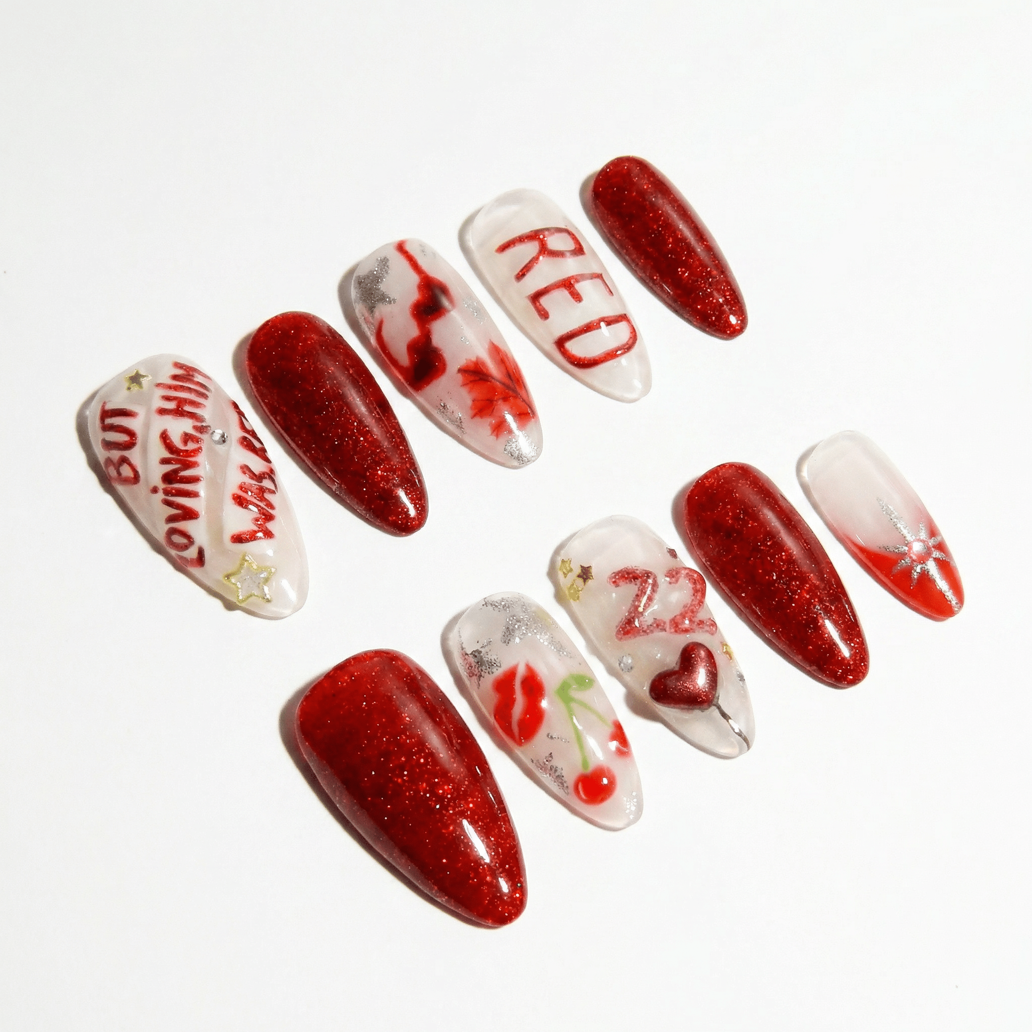 Autumn Leaves full press-on nail set – sizes XS–L by Handora