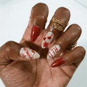 Autumn Leaves press-on nails – hand-painted reusable gel set by Handora