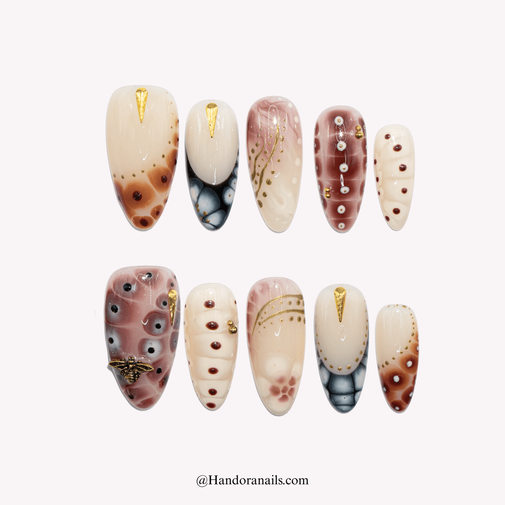 Autumn Moth autumn press-on nails by Handora