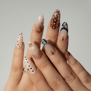 Autumn Moth press-on nails – hand-painted reusable gel set by Handora