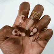 Autumn Orchid press-on nails – design close-up by Handora