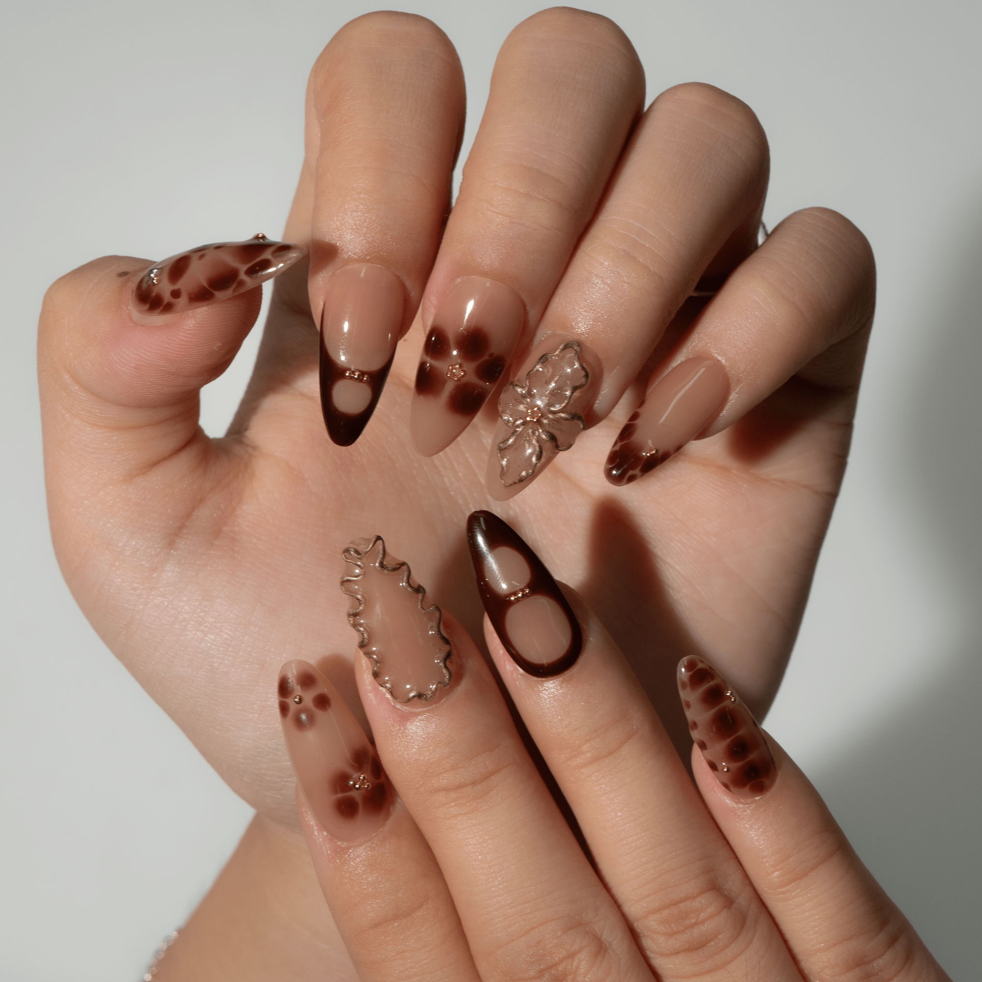 Autumn Orchid press-on nails by Handora