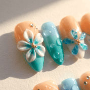 Azure Dewdrop full press-on nail set – sizes XS–L by Handora
