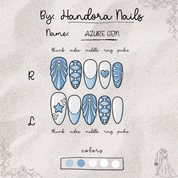 Azure Gem press-on nails – design close-up by Handora