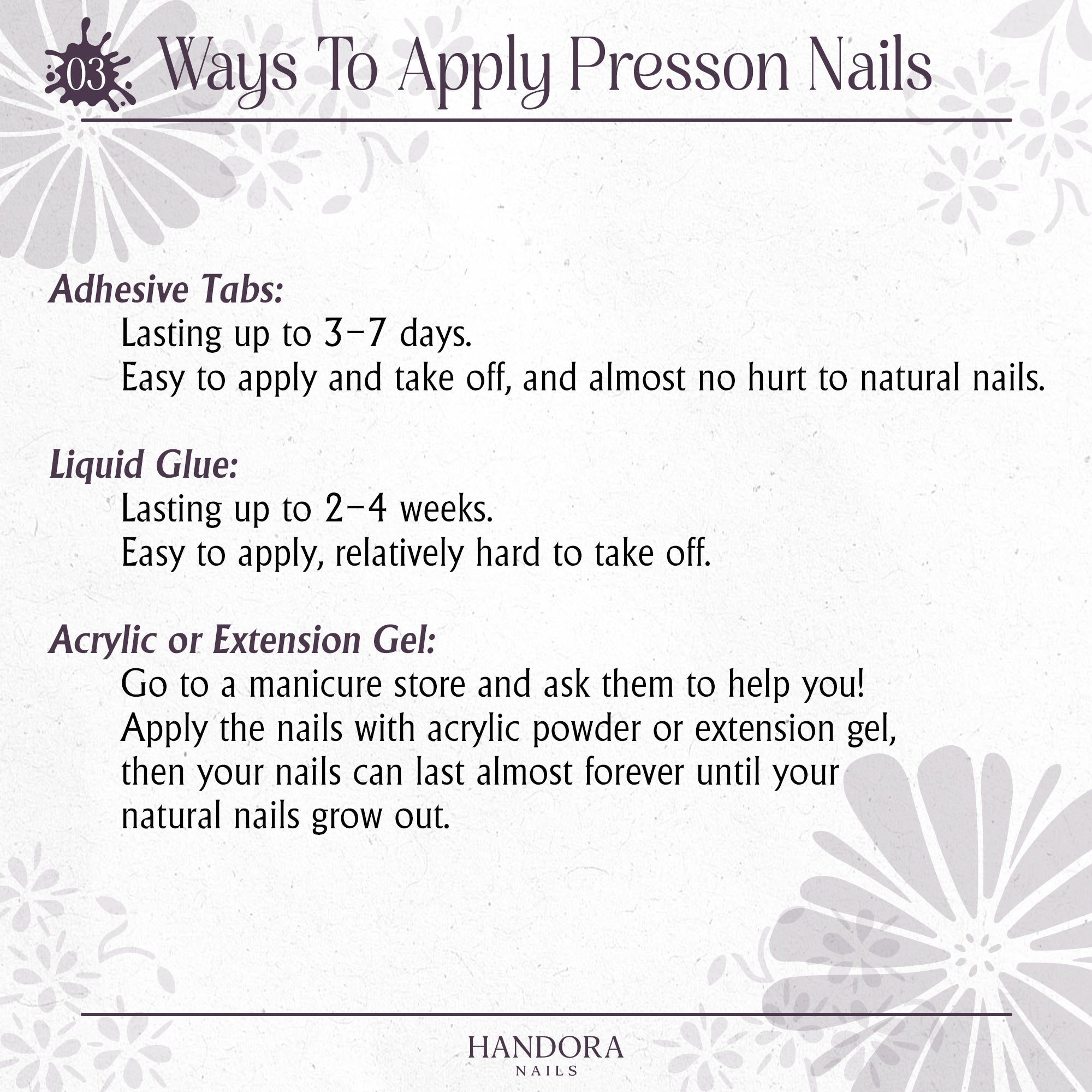 Azure Melody press-on nails – hand-painted reusable gel set by Handora