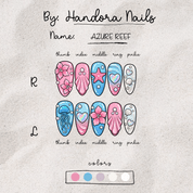 Azure Reef blue press-on nails by Handora