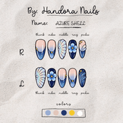 Azure Shell full press-on nail set – sizes XS–L by Handora