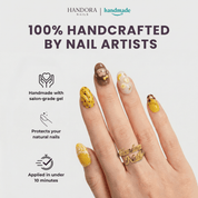 Banana Monkey press-on nails – design close-up by Handora
