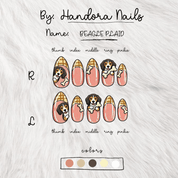 Beagle Plaid full press-on nail set – sizes XS–L by Handora