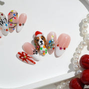 Beagle Spark press-on nails – design close-up by Handora
