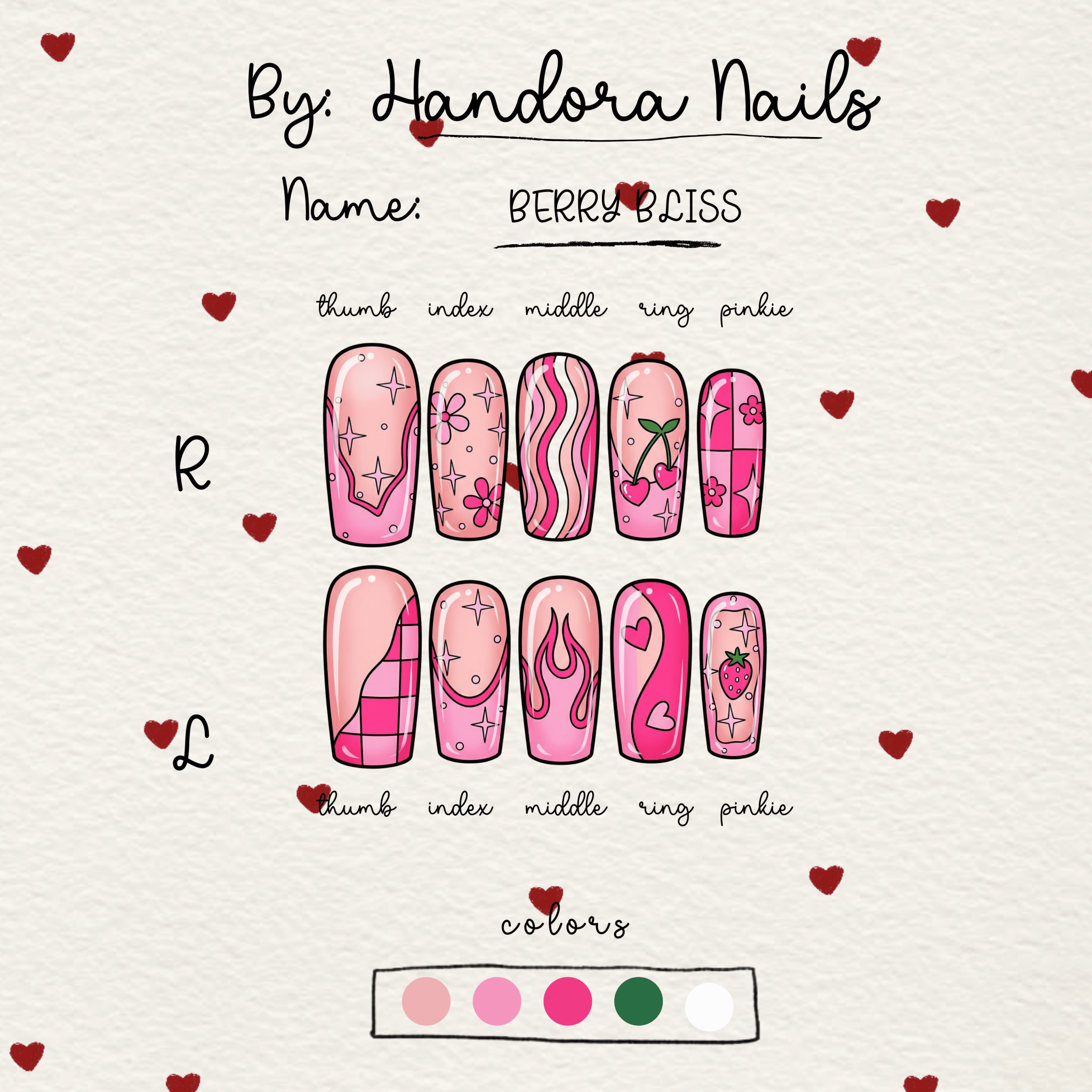 Berry Bliss press-on nails by Handora