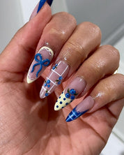 Berry Bows press-on nails by Handora