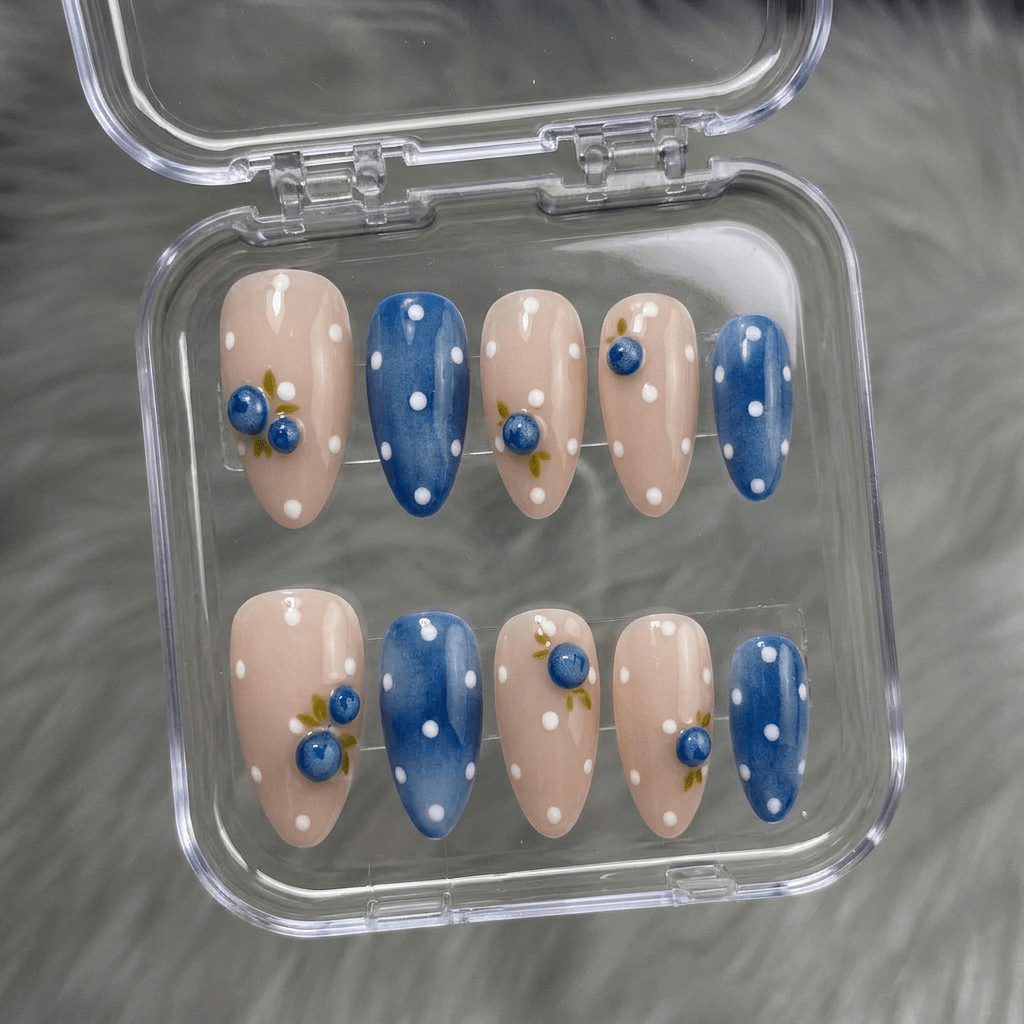 Berry Bubble salon-quality handmade press-on nails by Handora