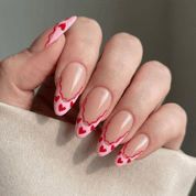 Berry Petal press-on nails – hand-painted reusable gel set by Handora