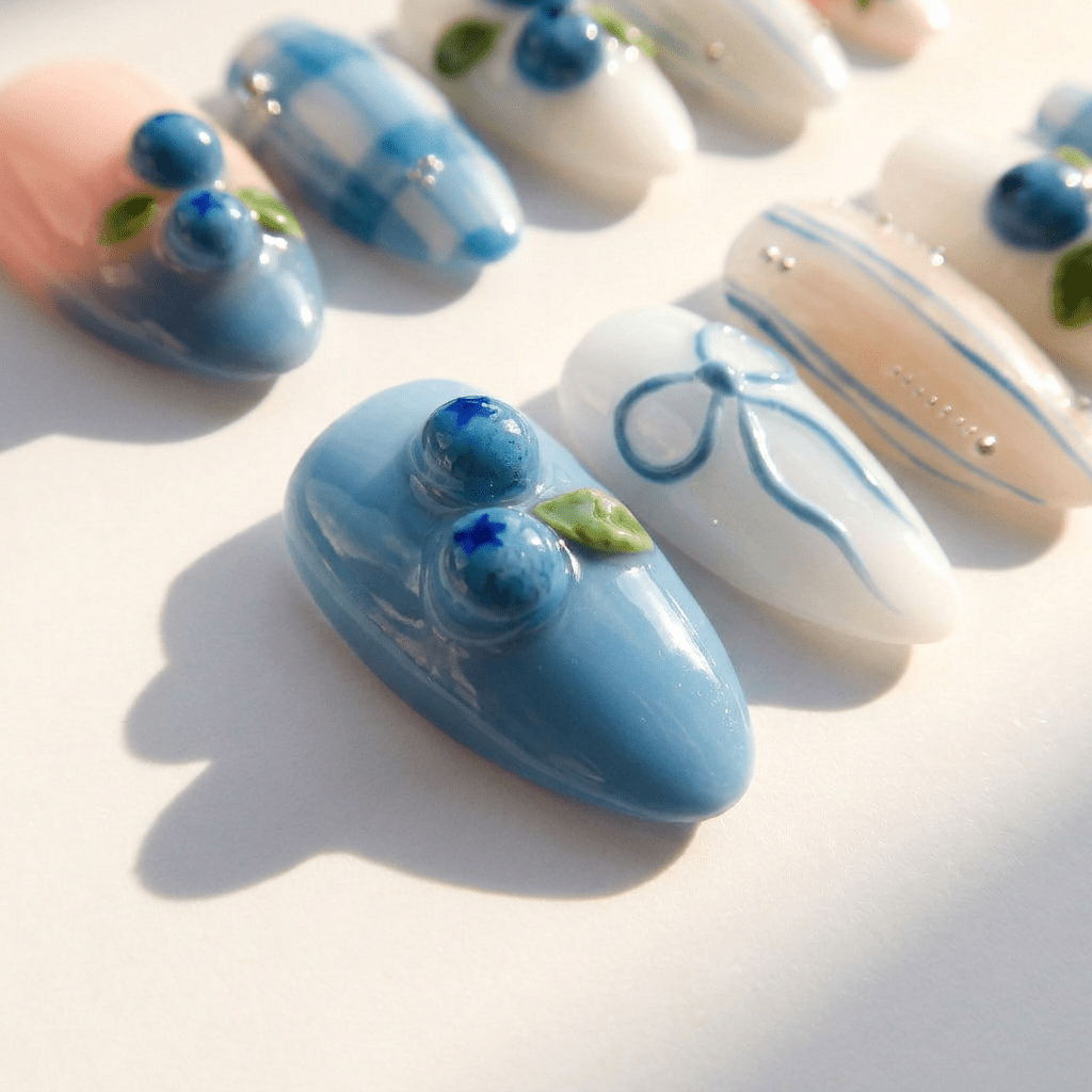 Berry Picnic press-on nails by Handora