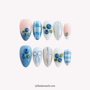 Berry Picnic french tip press-on nails by Handora