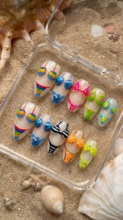 Bikini Summer full press-on nail set – sizes XS–L by Handora