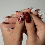 Bloody Night press-on nails – design close-up by Handora