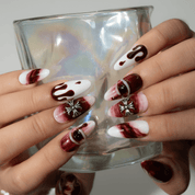 Bloody Night gothic nail design – handmade press-on nails by Handora
