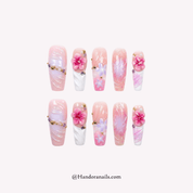 Bloom Tide floral press-on nails by Handora
