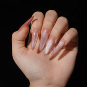 Bloomglow cat eye nail design – handmade press-on nails by Handora
