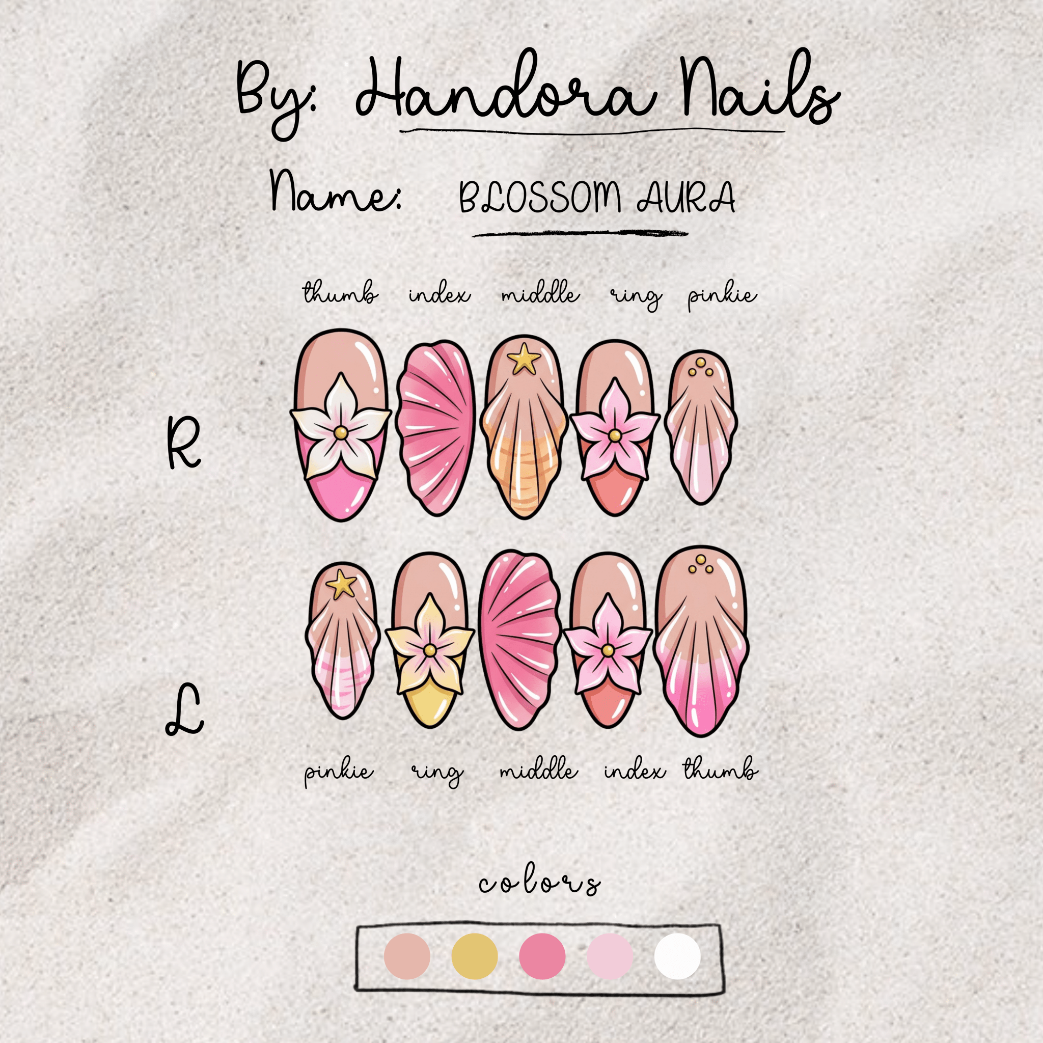 Blossom Aura press-on nails by Handora
