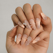 Blossom Coquette press-on nails – hand-painted reusable gel set by Handora