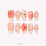 Blossom French floral press-on nails by Handora