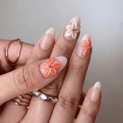 Blossom French floral nail design – handmade press-on nails by Handora