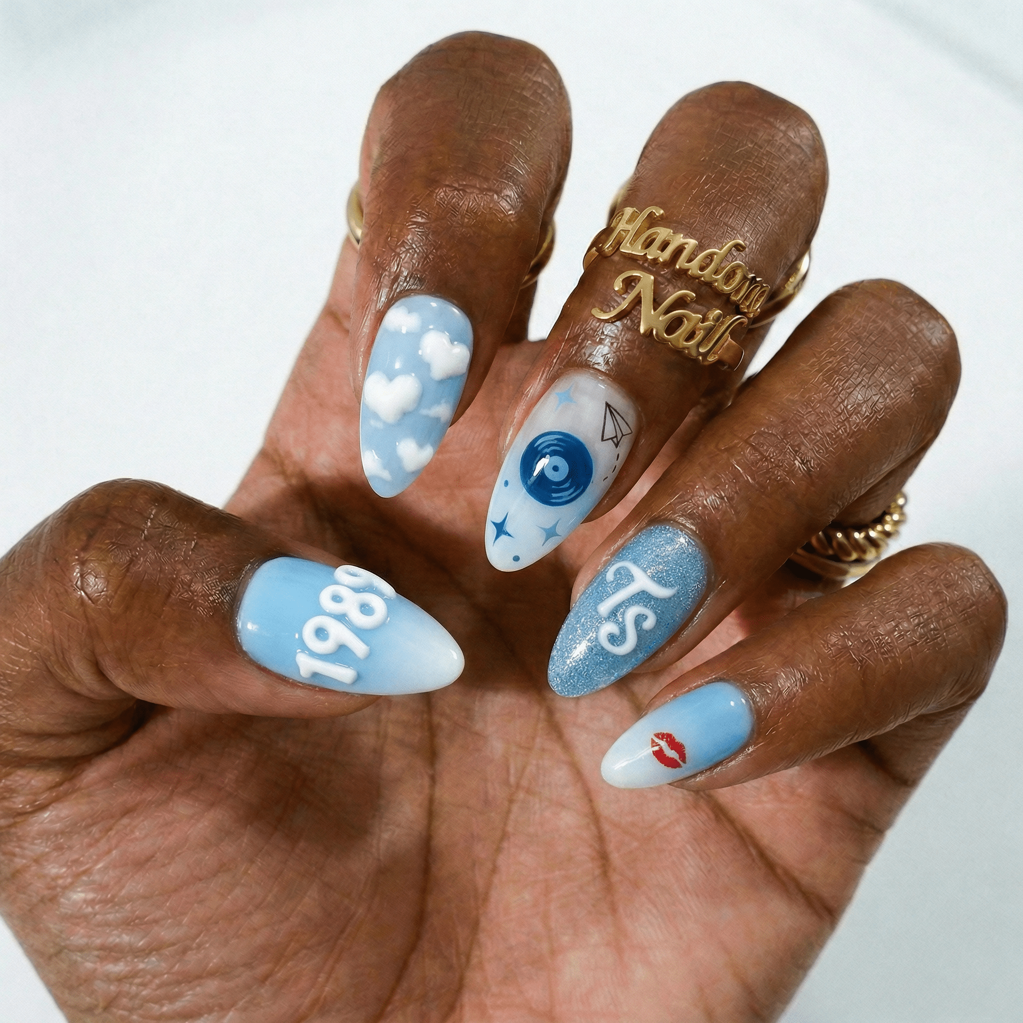 Blue City - Handora Nails - 1989 era nailsaesthetic nailsalmond nails