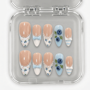 Blueberry Bows full press-on nail set – sizes XS–L by Handora