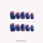 Blueberry Mist blue press-on nails by Handora