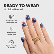 Blueberry Mist nail design – handmade press-on nails by Handora