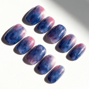 Blueberry Mist salon-quality handmade press-on nails by Handora
