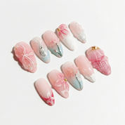 Blush Blossom full press-on nail set – sizes XS–L by Handora