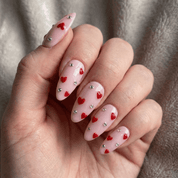 Blush Crush press-on nails – hand-painted reusable gel set by Handora