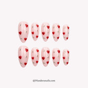 Blush Crush pink almond press-on nails by Handora