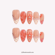 Blush Muse pink floral press-on nails by Handora