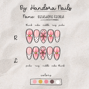 Blushing Flora full press-on nail set – sizes XS–L by Handora