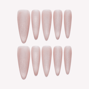 Blushveil pink cat eye press-on nails by Handora